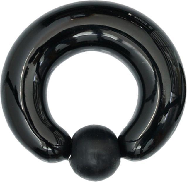 Actual product image Star Piercing Ball Closure Ring black glass (Glass, without brass, Silicone)