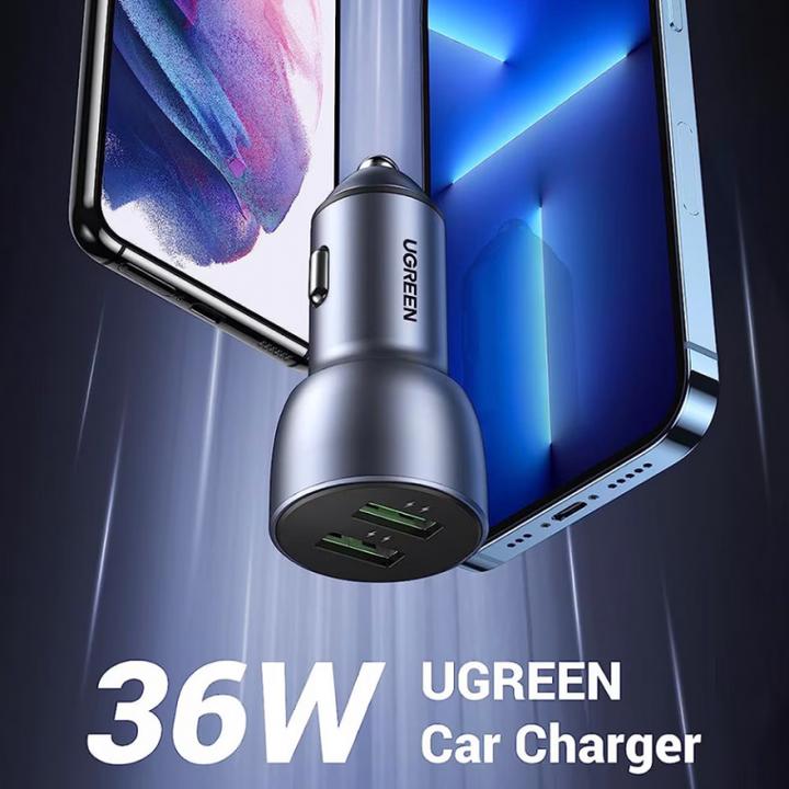 Produktbild Ugreen Dual USB Autoladegerät QuickCharge 3.0 36 Watt