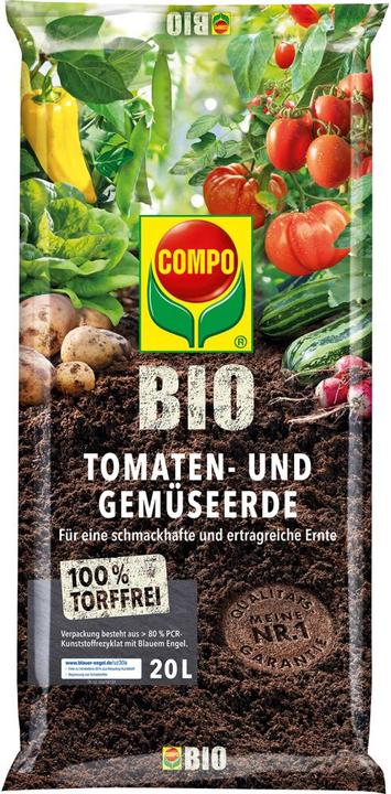 Compo Tomaten-und Gemüseerde BIO torffrei 20 L (20 l, Erde ohne Torf)