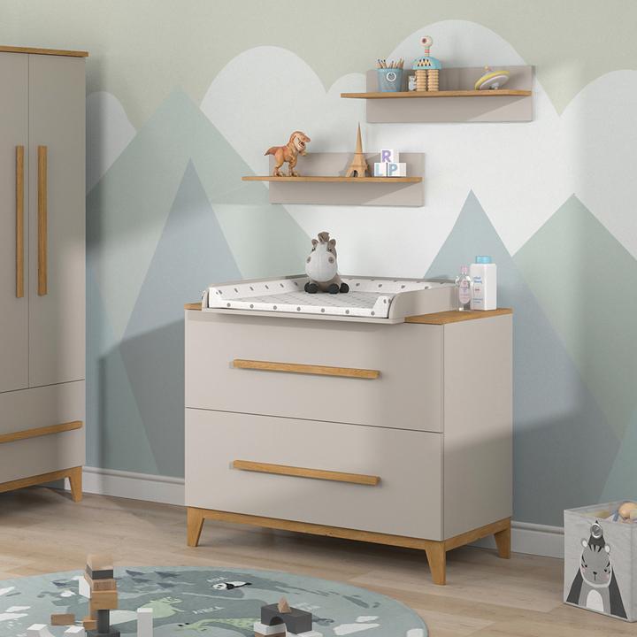 Produktbild VitaliSpa Wickelkommode Malia, Cashmere-Eiche, 108 x 98 cm mit 2 Schubladen