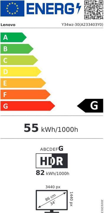 Energie-Label Lenovo Legion Y34wz-30 (3440 x 1440 Pixel, 34")