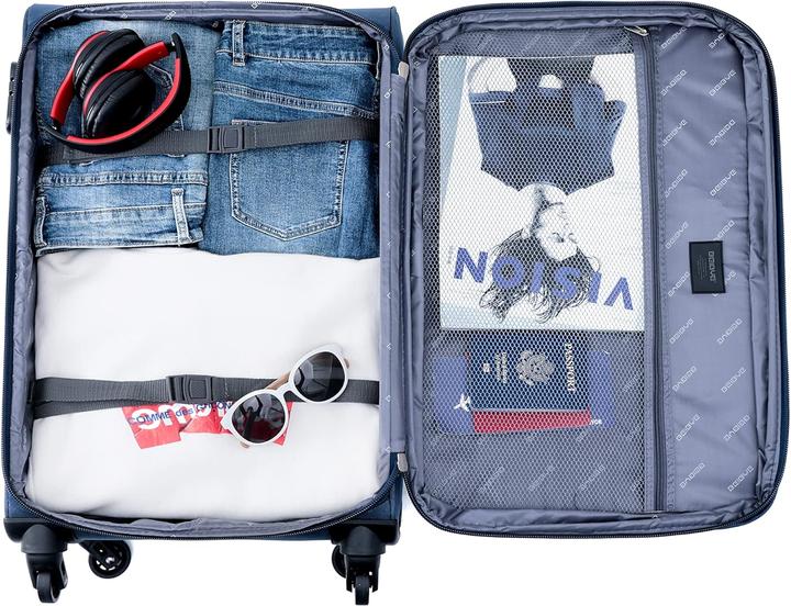 Actual product image Beibye 4 Wheels Travel Case 3pcs Blue Set (115 l, M (50 - 90l), L (90 - 115l), XL (from 140l))