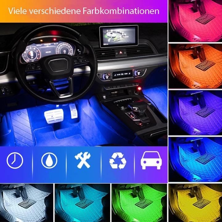 Immagine prodotto Werkstein Auto Lichtstreifen RGB Fussraumbeleuchtung mit Sound Control 4er Set