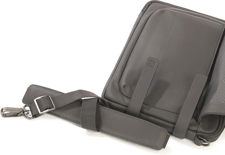 Produktbild Tucano Tema Cross-Body, Tablettasche aus Leder für iPad mini, Tablets bis 8 Zoll, grau