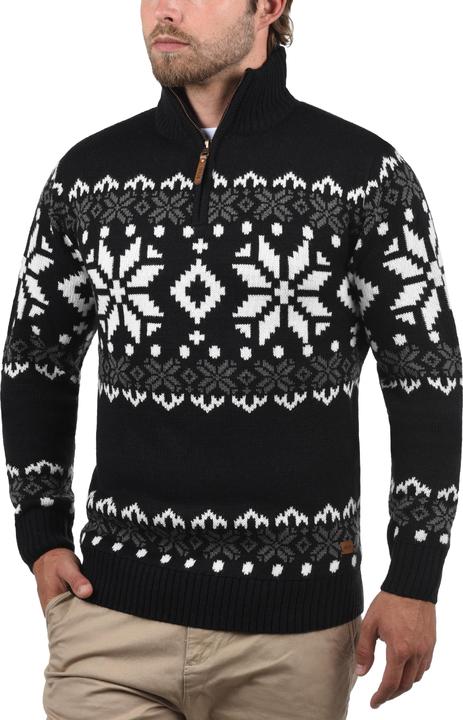 Actual product image Solid Norwin Men's Jumper Chunky Knit Pullover Troyer (L)