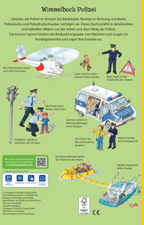 Image du produit Wimmelbuch Polizei für Kinder ab 3 Jahren (Allemand, Uwe, Fraiseuse, 2021)