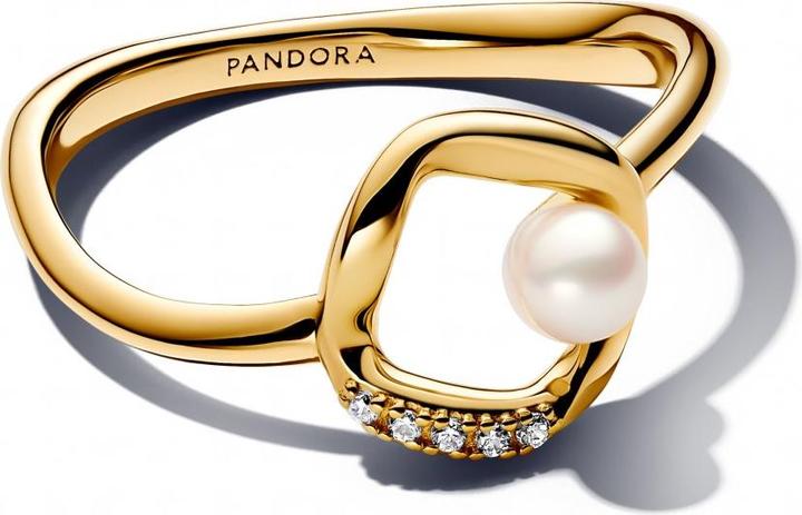 Produktbild Pandora Ring mit organisch geformtem Pavé-Kreis und behandelten Süsswasser-Zuchtperlen (54)