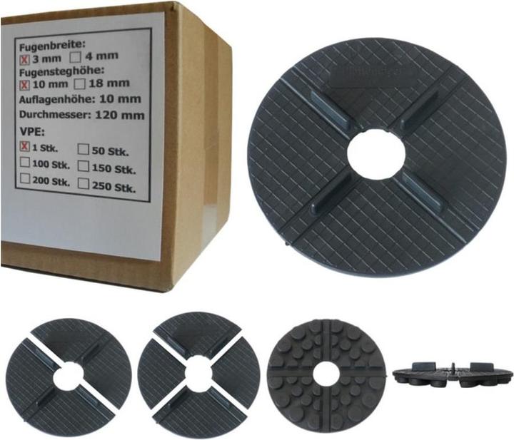 Actual product image Sanpro Flat rubber pedestal bearing - slab bearing 3 mm joint / 10 mm height, quantity 1 piece (1 x)