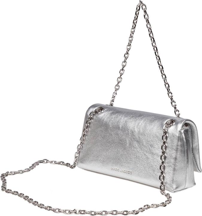 Actual product image Marc Jacobs laminated leather wallet bag silver color
