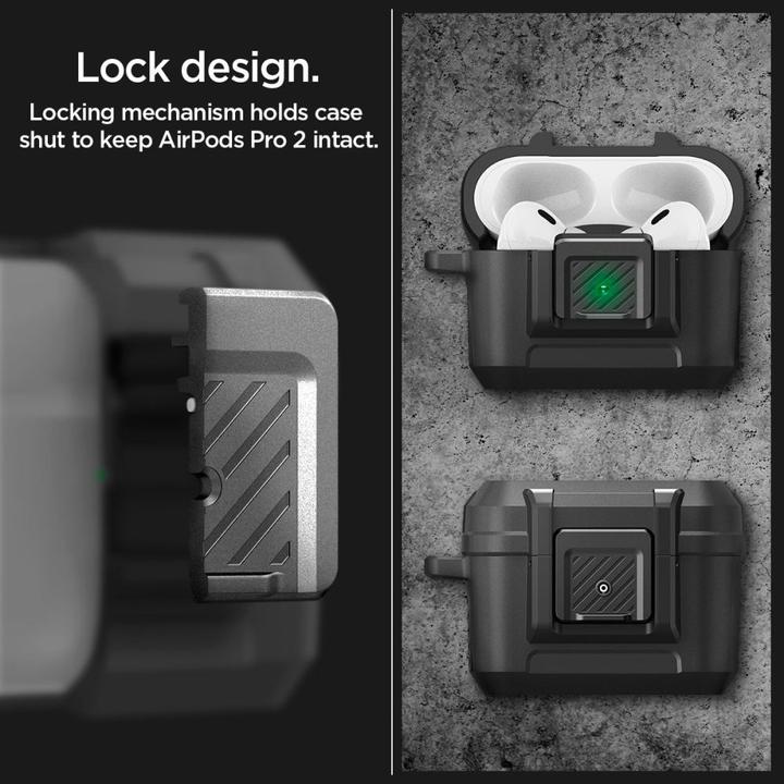Produktbild Spigen Lock Fit Airpods Pro 1/2 Matte Black (Kopfhörer Tasche)