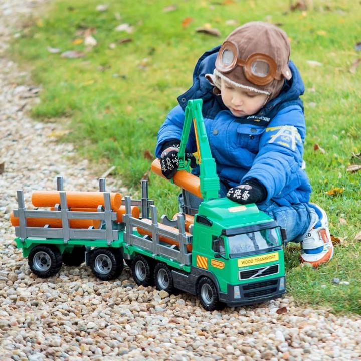 Actual product image Polesie Volvo wood transporter truck with trailer