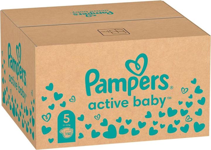 Image du produit Pampers Bébé actif (Taille 5, Pack mensuel, 150 pièce(s))