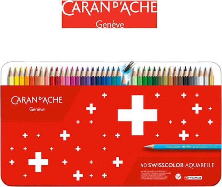 Produktbild Caran d'Ache Swisscolor Metalldose Farbstifte (Mehrfarbig, 40 x)