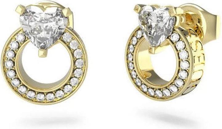 Produktbild Guess 10MM HEART CRYS CIRCLE T STUDS Ohrringe (Edelstahl, Zirkonia, Vergoldet)