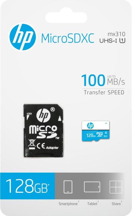 Immagine prodotto PNY Scheda di memoria flash mx310 (adattatore da microSDXC a SD incluso) (128 GB, microSDXC, U1, UHS-I)