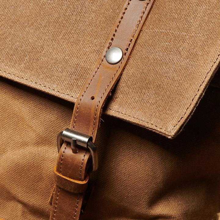 Produktbild Only-Bags.Store Canvas Messenger Bag, Tan Laptop Tasche, Leder Aktentasche, Wachs Canvas Messenger Bag