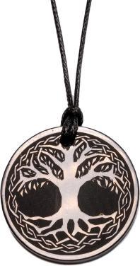 Image du produit PranaHaus Pendentif en schungite "arbre de vie" avec ruban en coton (Ruban de coton)