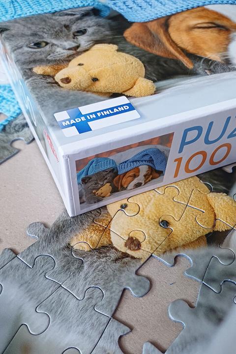 Produktbild Selecta Spielzeug Puzzle Süsses Kätzchen und schläfriger Hund, 100 Teile. (100 Teile)
