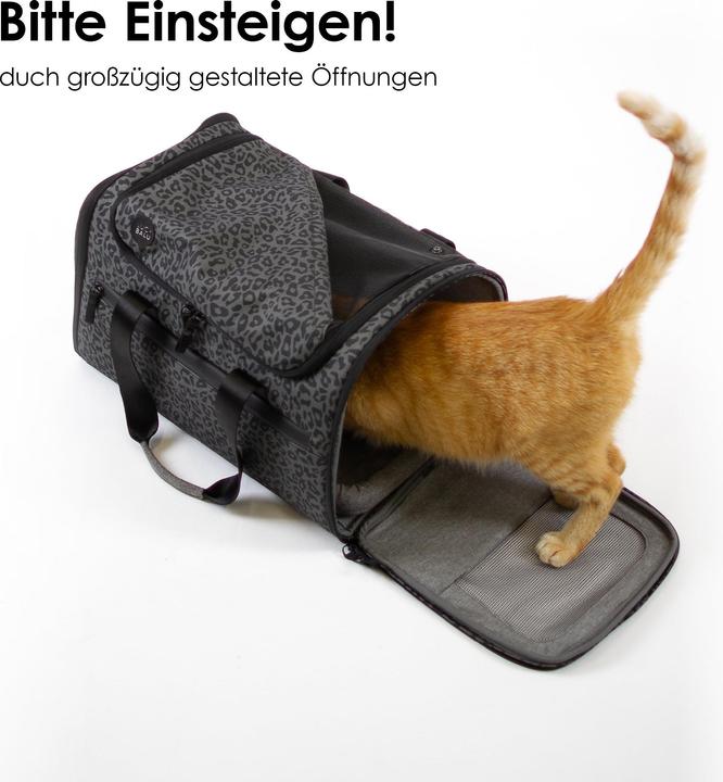 Actual product image LucyBalu CHECK-IN Katzentransporttasche (Cat, Reflectors, Washable, Breathable, Foldable)