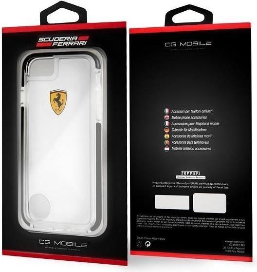 Actual product image Ferrari hard case FEGLHCP7BK iPhone 7/8 SE2020 shockproof transparent black (Apple iPhone 7)