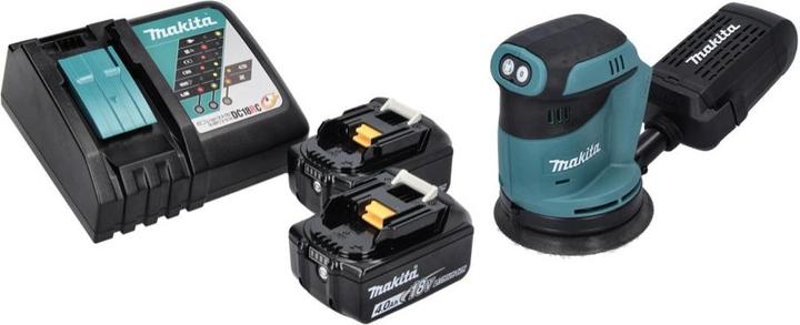 Immagine prodotto Makita DBO 180 RM Levigatrice orbitale a batteria 18 V 125 mm + 2x Batteria 4,0 Ah + Caricabatterie (Levigatrici rotorbitali)