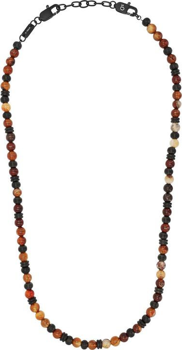 Actual product image S.Oliver Halsschmuck für Herren, Edelstahl, Steel Beads, Achat (Stainless steel, 5 cm)