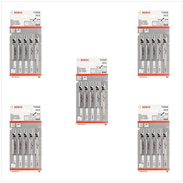 Image du produit Bosch Professional Zubehör Lame de scie sauteuse T 101 B Clean for Wood, pack de 25