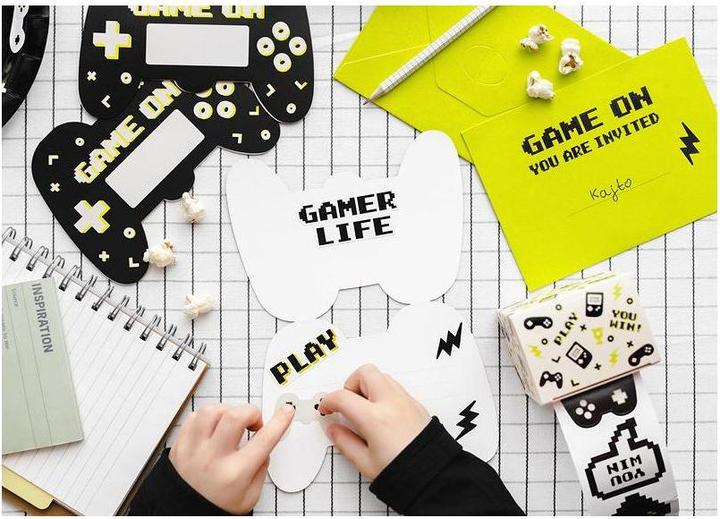 Image du produit Partydeco Carte d'invitation Game Controller mix, 6 pièces (6 pcs)