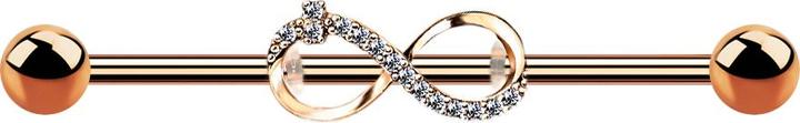 Produktbild Star Piercing Barbell rosegold mit Unendlich (Chirurgenstahl 316L, Messing)