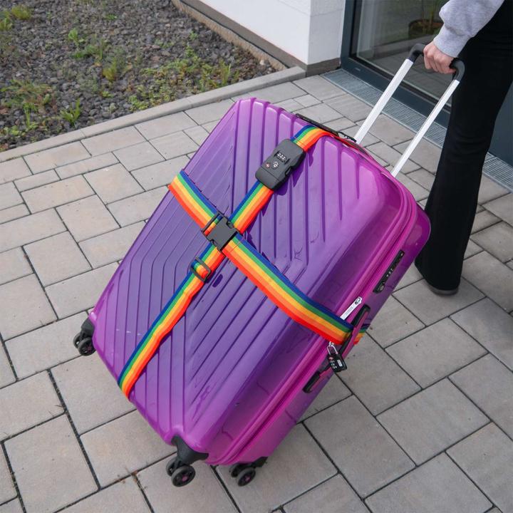 Immagine prodotto Intirilife Valigie per bagagli con lucchetto a combinazione TSA e targhetta con il nome (Cinturino caso)