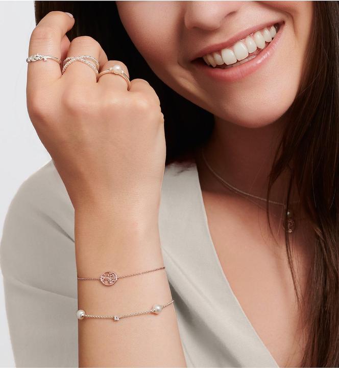 Produktbild Thomas Sabo Armband Perlen mit weissen Steinen silber (19 cm, 925er Silber)