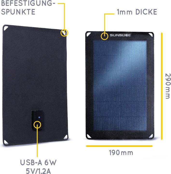 Image du produit Sunslice Panneau solaire portable "Fusion Flex 6" (6 W, 0.14 kg)