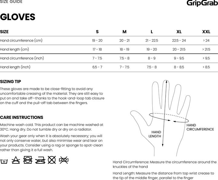 Valeurs nutritives et ingrédients GripGrab PACR InsideGrip™ Full Finger Summer Gloves (L)