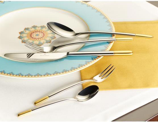 Produktbild Villeroy & Boch Tafelbesteck 30tlg. Ella teilvergoldet (30 Stück, Besteck Set)