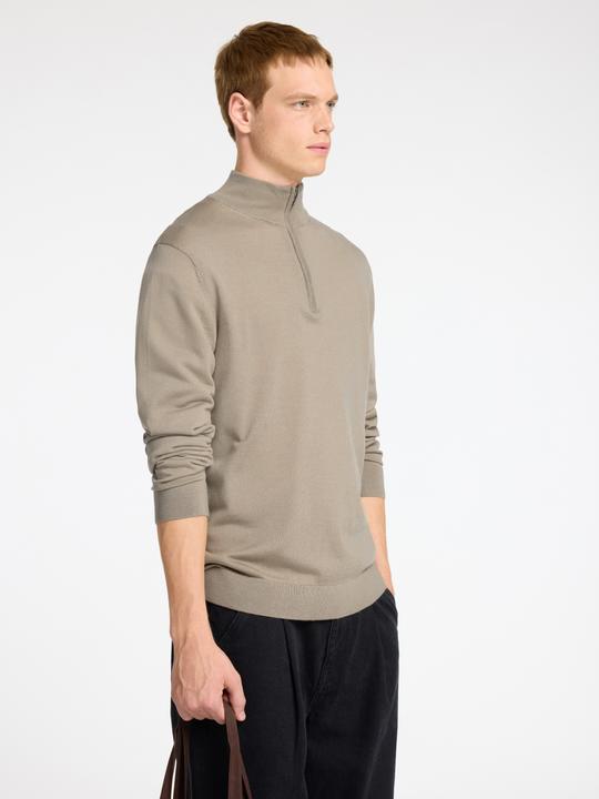 Actual product image Selected Homme Slhtray Ls Knit Merino Half Zip Noos (M)