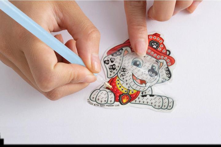Actual product image Diamond Dotz DOTZIES® Original Diamond Painting Set Paw Patrol with 6 motifs: 3 pictures 15x15cm, 3 stickers /