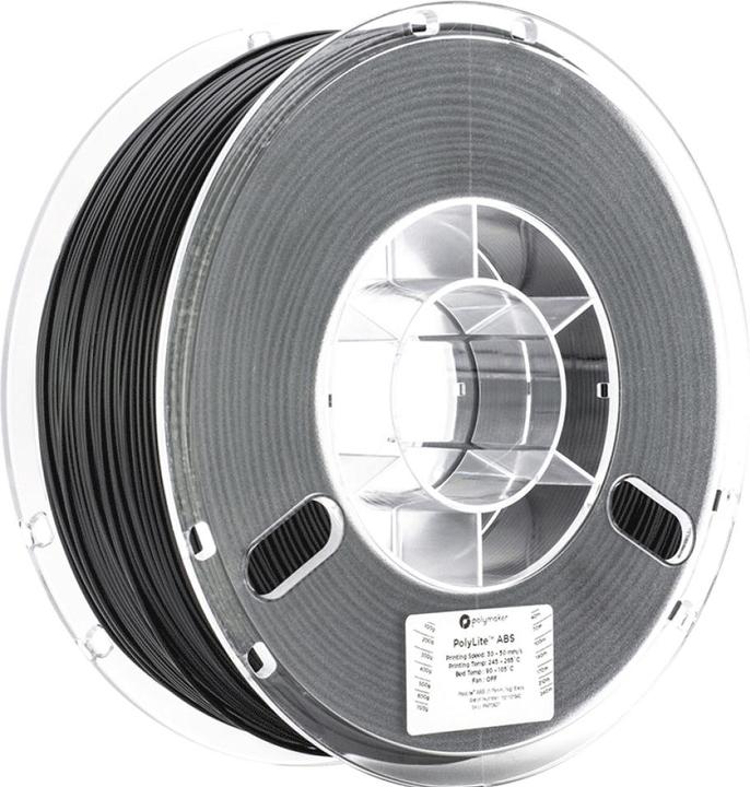 Polymaker PolyLite ABS V2 - Black - 1.75mm (ABS, 1.75 mm, 1000 g, Schwarz)