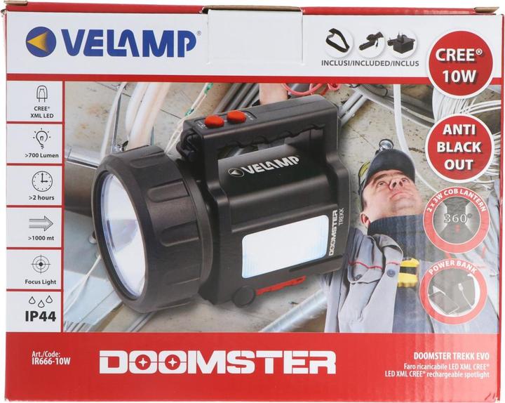 Immagine prodotto Velamp Lampada a mano a batteria LED a mano 10W Doomster (735 lm)