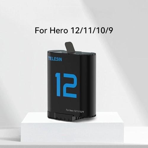 Productafbeelding Telesin batterij (dubbele boog) voor GoPro Hero12/11/ 10/9 (GoPro Hero 12, GoPro Hero 9, GoPro Hero 10, GoPro Hero 11)
