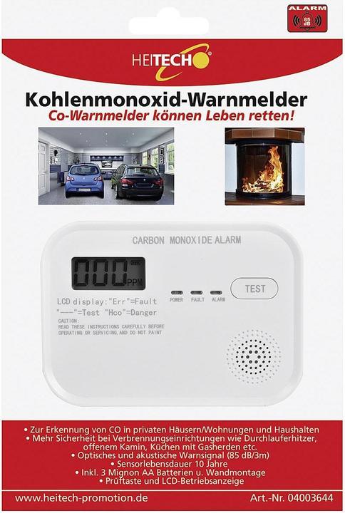Heitech Kohlenmonoxid-Melder