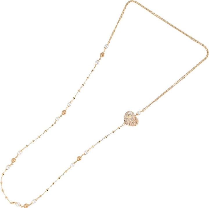 Actual product image Ottaviani Bronze necklace with silver glitter and bijoux pearls
