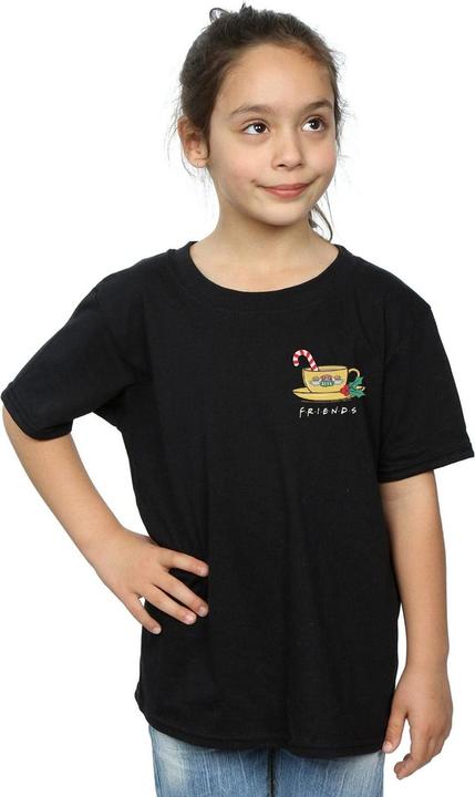 Actual product image Friends Girls Christmas Coffee Mug Breast Print Cotton T-Shirt (152, 158)