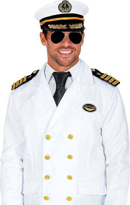 Actual product image Magni Widmann 68543 - Costume set captain, cap, epaulettes and goggles, navy captain, carnival, motto