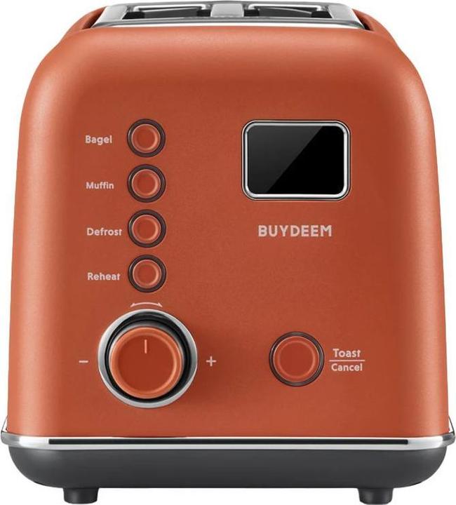 Actual product image Buydeem Toster 2 Slice Automatic Metal Toaster, model DT730E, color Koi Red, EU (EU plug)