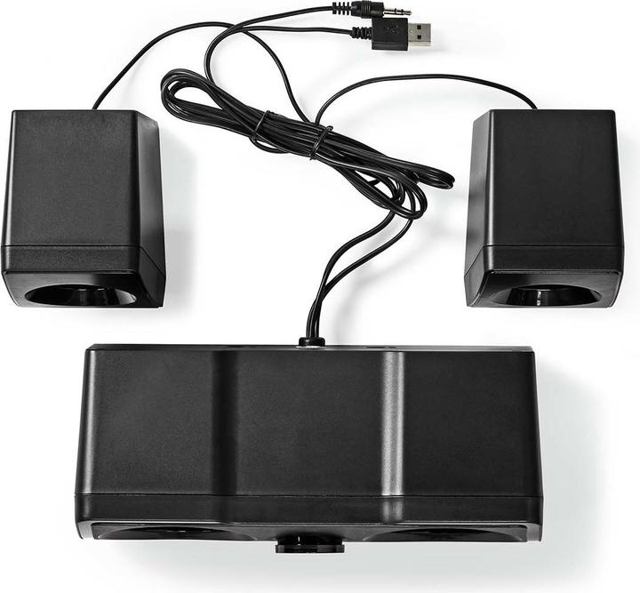 Actual product image Nedis Gaming Speaker | Speaker Channels: 2.2 | Power Supply via USB | 3.5 mm Plug | 48