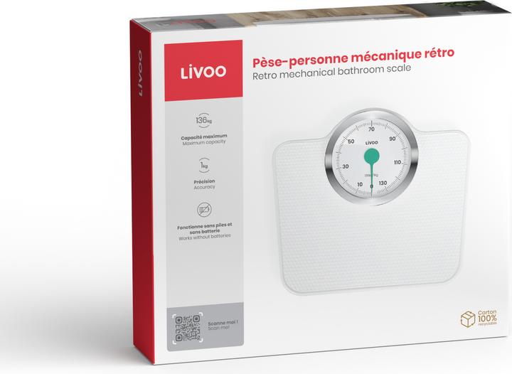 Actual product image Livoo Retro mechanical bathroom scale (136 kg)