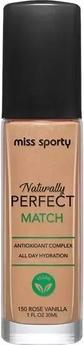Actual product image Miss Sporty Naturally Perfect Match Vegan Moisturising Foundation 150 Rose Vanilla 30Ml
