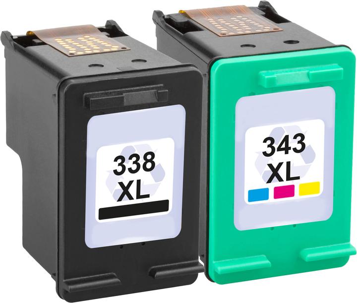 Produktbild Plutoos HP 338XL HP 343XL Patronen XXL kompatibel, 2er Set BK+CL (CL, BK)
