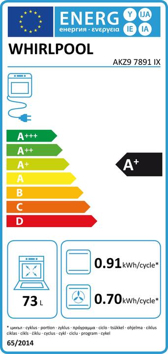 Label énergétique Whirlpool AKZ9 7891 IX