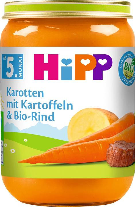 Actual product image Hipp Baby Menü Organic Ham Noodles with Tomatoes & Carrots from 6 months old (190 g)